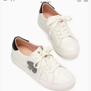 Kate spade fez glitz 9.5 tennis shoe in white and black worn once